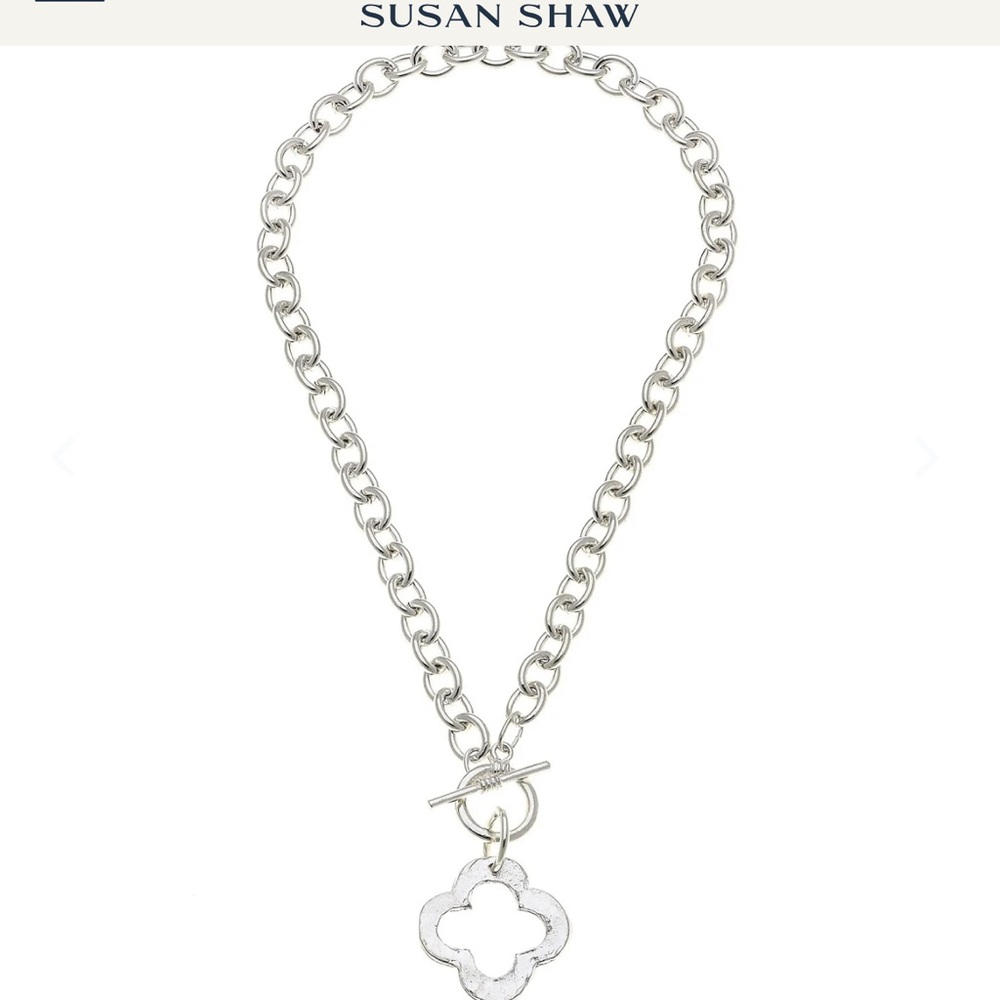 Susan Shaw Open Toggle Silver Necklace